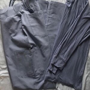 Mandala Cargo Scrub Pants with Elastic Waistband and under-scrub tee